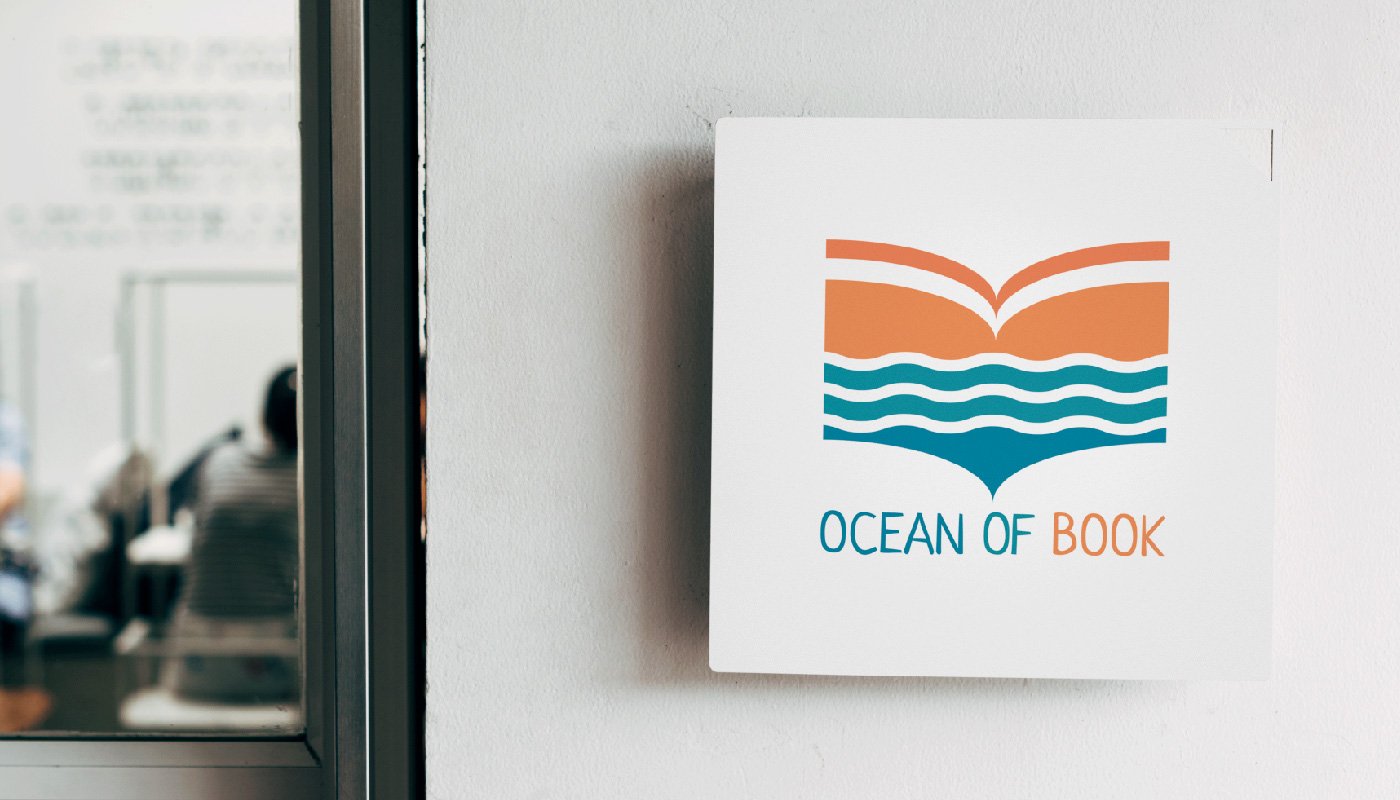 book, logo, ocean