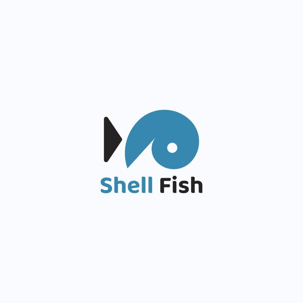 shell, fish, logo