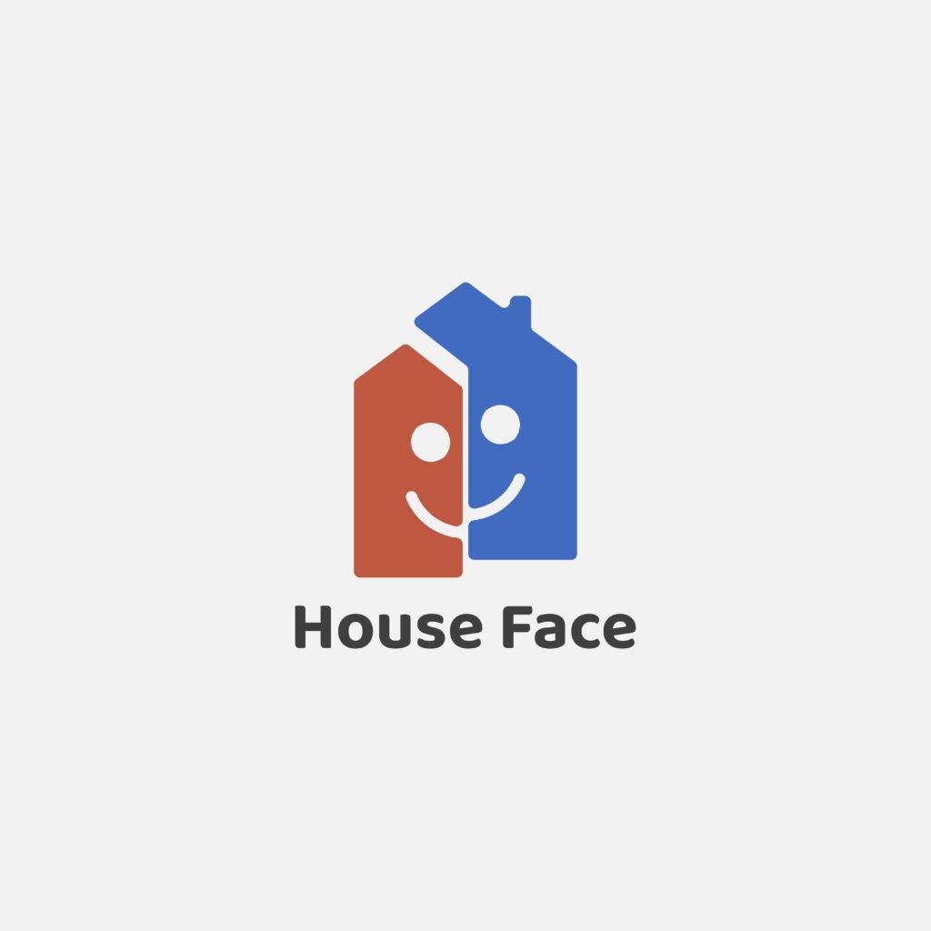 house, face, logo
